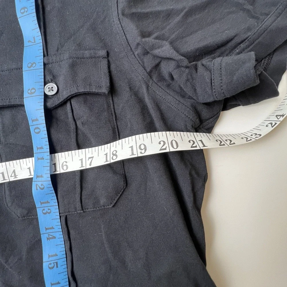 Banana Republic Men's  Pima Cotton Short-Sleeve Button Shirt - Size L - Black